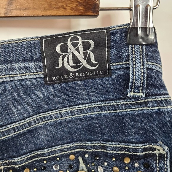 Rock & Republic Dark Wash Bootcut Flap Pocket Jeans 6 - Picture 6 of 7